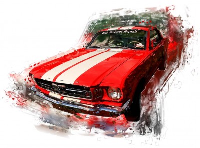 Czerwony Ford Mustang