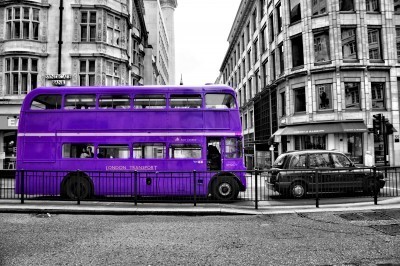 BG1086 Fioletowy londyński autobus