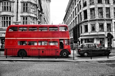 BG1087 Czerwony autobus w Londynie