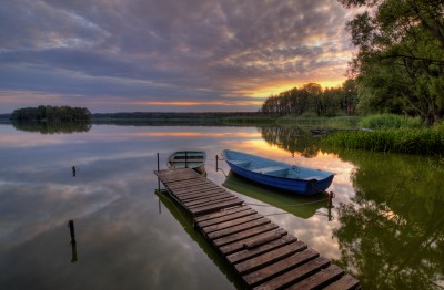 BG1144 Zachód słońca nad Jeziorem Wolsztyńskiem