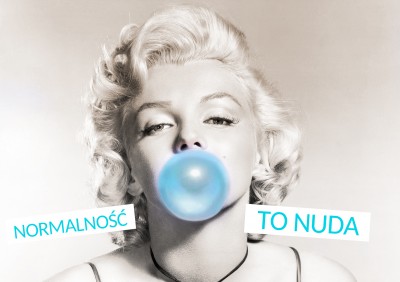 Marilyn Monroe z turkusową balonówką