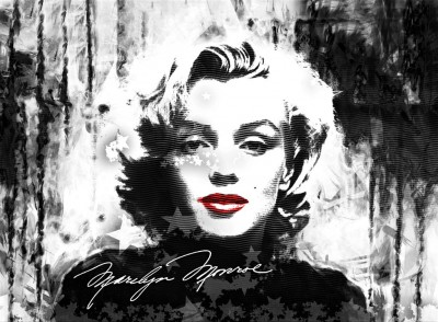 Marilyn Monroe z czerwonymi ustami