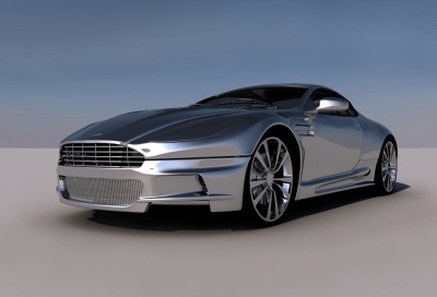 Srebrny Aston Martin