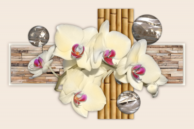 Kwiatowa kompozycja z bambusami