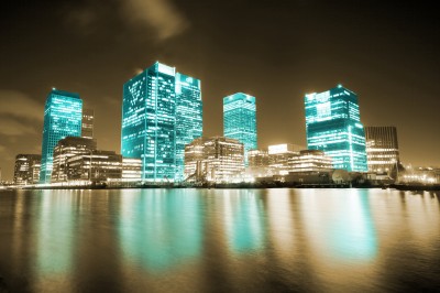 BG660 Niebieskie oświetlenie wieżowców londyńskich