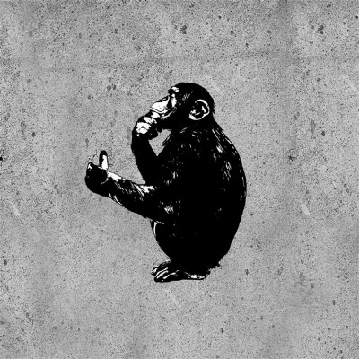 Banksy Myśląca małpa